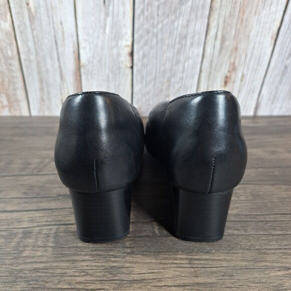 Clarks Unstructured Damson Step Black Leather Pump Women's Sz 9.5 M (Worn Once) - Picture 4 of 11